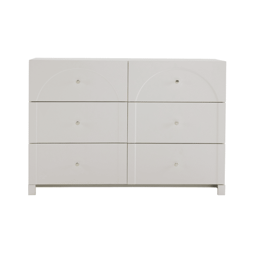 Aparador moderno - 6 portas com puxadores metálicos - Branco