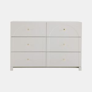 Aparador moderno - 6 portas com puxadores metálicos - Branco