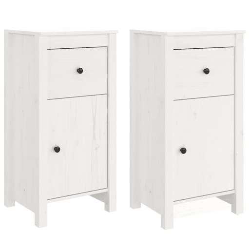 vidaXL Aparadores 2 pcs 40x35x80 cm madeira de pinho maciça branco vidaXL Aparadores 2 pcs 40x35x80 cm madeira de pinho maciça branco