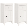 vidaXL Aparadores 2 pcs 40x35x80 cm madeira de pinho maciça branco