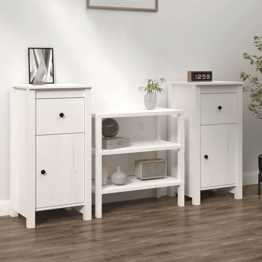 vidaXL Aparadores 2 pcs 40x35x80 cm madeira de pinho maciça branco vidaXL Aparadores 2 pcs 40x35x80 cm madeira de pinho maciça branco