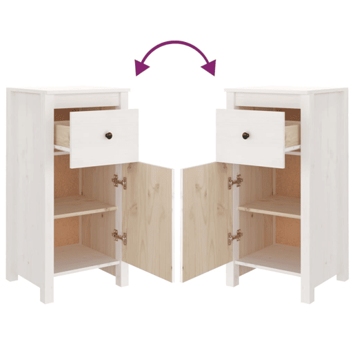 vidaXL Aparadores 2 pcs 40x35x80 cm madeira de pinho maciça branco vidaXL Aparadores 2 pcs 40x35x80 cm madeira de pinho maciça branco