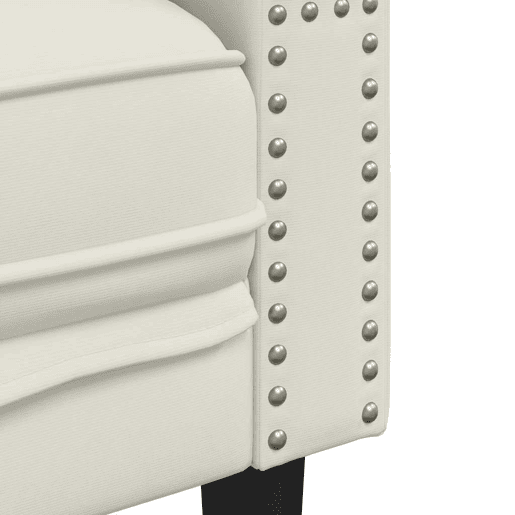 vidaXL 2 pcs conjunto de sofás chesterfield com rolos veludo creme