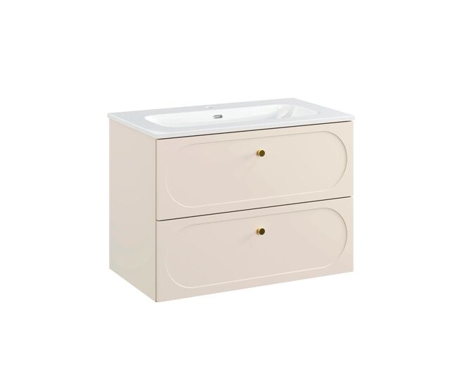 Mueble lavabo individual encastrado 80cm sanae beige arena