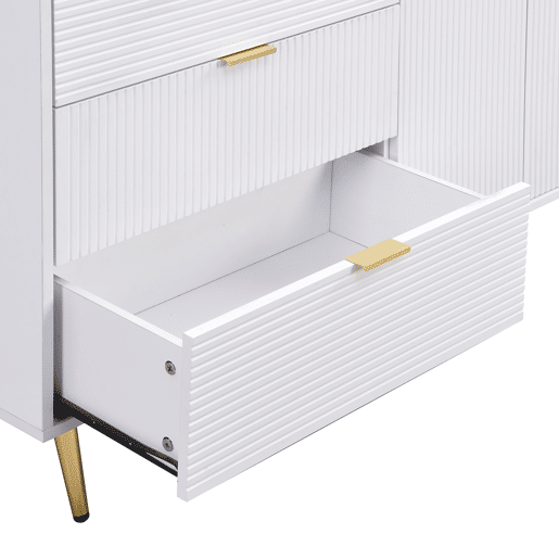 Aparador moderno - 2 portas e 3 gavetas - Branco