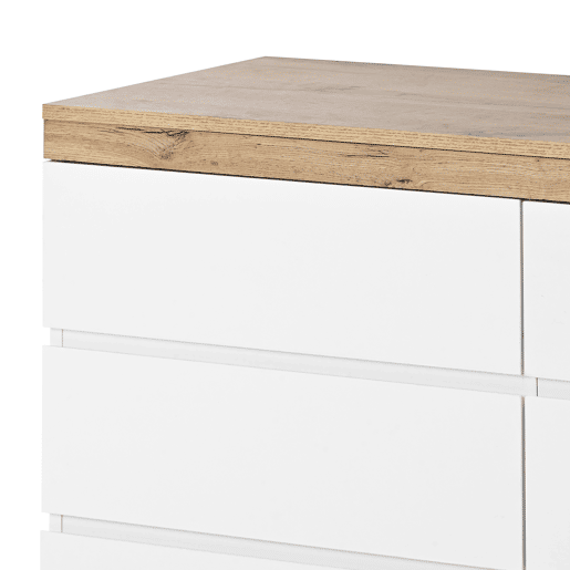 Cómoda moderna com 6 gavetas - aglomerado de partículas - Branco