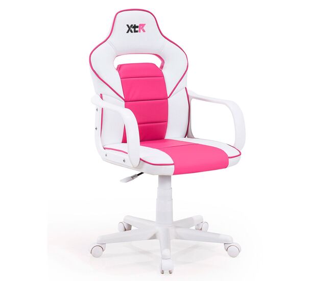 Silla gaming xtr junior altura regulable símil piel blanco/rosa 98-108x60x60 cm adec