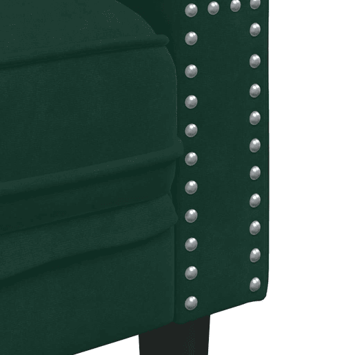 vidaXL 3 pcs conj. de sofás chesterfield com rolos veludo verde-escuro