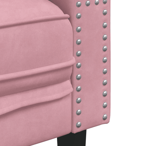 vidaXL 2 pcs conjunto de sofás chesterfield com rolos veludo rosa vidaXL 2 pcs conjunto de sofás chesterfield com rolos veludo rosa