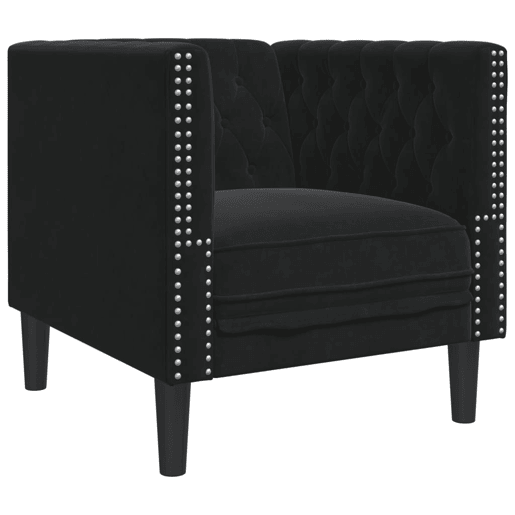 vidaXL 3 pcs conjunto de sofás chesterfield com rolos veludo preto vidaXL 3 pcs conjunto de sofás chesterfield com rolos veludo preto