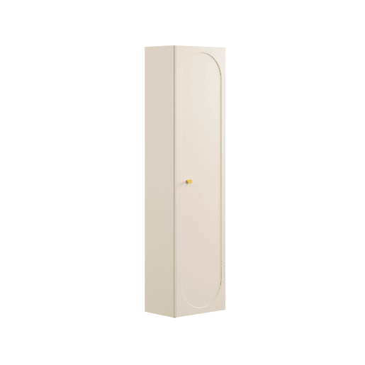 Conjunto móvel de lavatório individual 60 cm com lavatório incorporado e móvel alto Sanae Bege areia