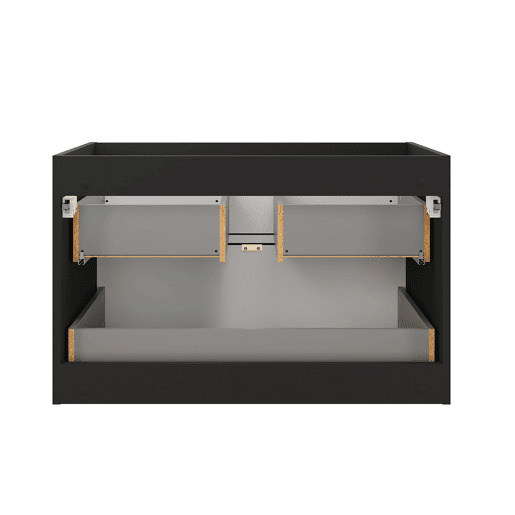 Conjunto móvel lavatório simples 80cm e coluna Elena Madeira e preto