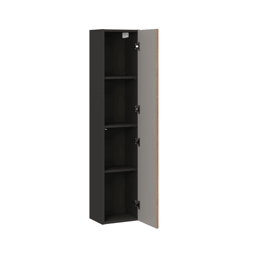 Conjunto móvel lavatório simples 80cm e coluna Elena Madeira e preto