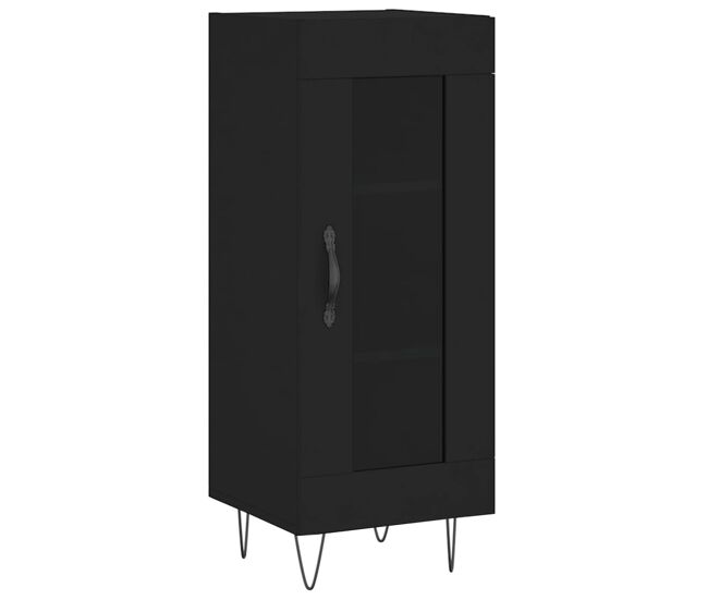 Vidaxl aparador de madera contrachapada negro 34,5x34x90 cm