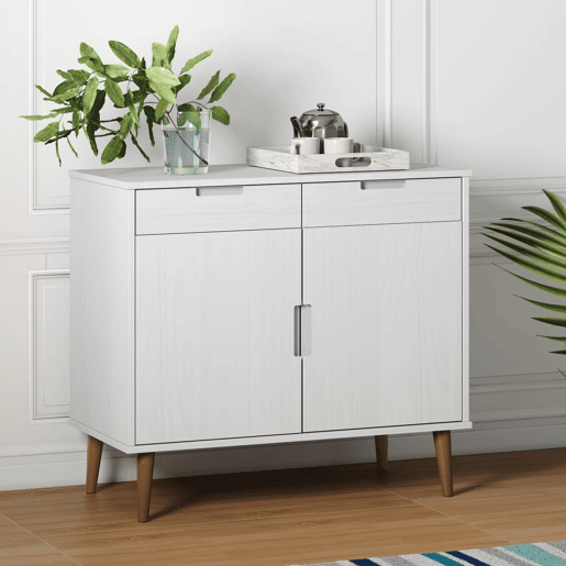 vidaXL Aparador MOLDE 90x40x80 cm pinho maciço branco vidaXL Aparador MOLDE 90x40x80 cm pinho maciço branco