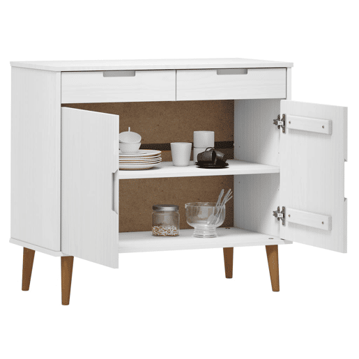 vidaXL Aparador MOLDE 90x40x80 cm pinho maciço branco vidaXL Aparador MOLDE 90x40x80 cm pinho maciço branco