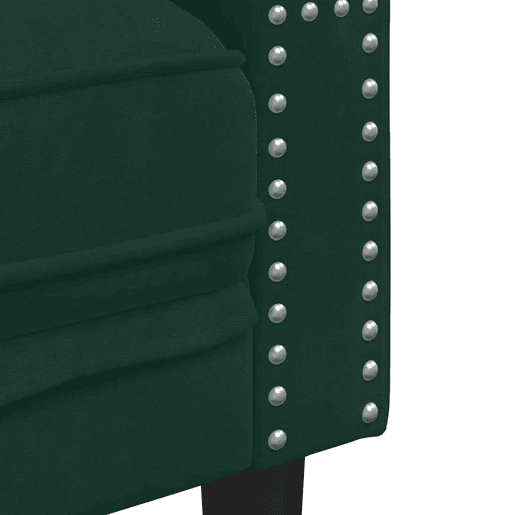 vidaXL 2 pcs conj. de sofás chesterfield com rolos veludo verde-escuro