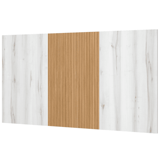 Cabeceira Arles em Albo Branco e Carvalho Listrado 159 cm