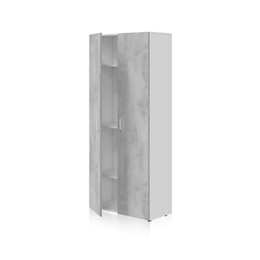 Armário multifunções 2 portas Blanco - Cemento 80 x 182 x 37cm cm Armário multifunções 2 portas Blanco - Cemento 80 x 182 x 37cm cm