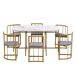 Conjunto de mesas y sillas de comedor 140x80 Conjunto de mesas y sillas de comedor 140x80 Dorado