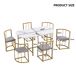 Conjunto de mesas y sillas de comedor 140x80 Conjunto de mesas y sillas de comedor 140x80 Dorado