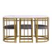 Conjunto de mesas y sillas de comedor 140x80 Conjunto de mesas y sillas de comedor 140x80 Dorado