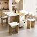 Conjunto de mesas y sillas de comedor 120x80 Conjunto de mesas y sillas de comedor 120x80 Blanco