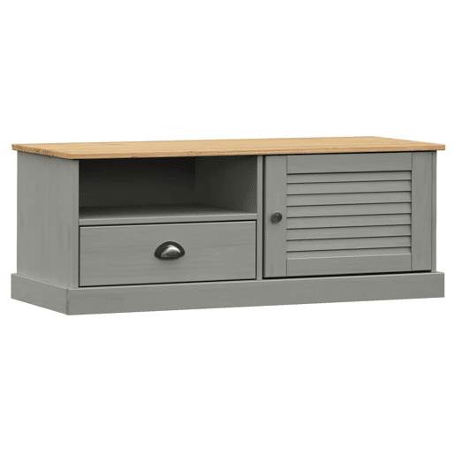 Móvel de TV - Modulo de TV - Armário de TV VIGO 106x40x40 cm madeira de pinho maciça cinzento