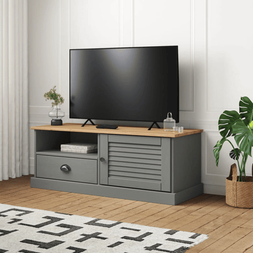 Móvel de TV - Modulo de TV - Armário de TV VIGO 106x40x40 cm madeira de pinho maciça cinzento