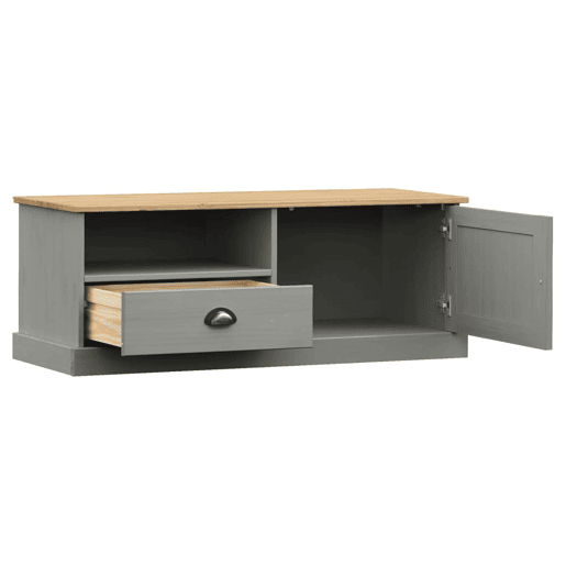 Móvel de TV - Modulo de TV - Armário de TV VIGO 106x40x40 cm madeira de pinho maciça cinzento