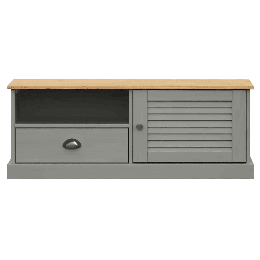 Móvel de TV - Modulo de TV - Armário de TV VIGO 106x40x40 cm madeira de pinho maciça cinzento