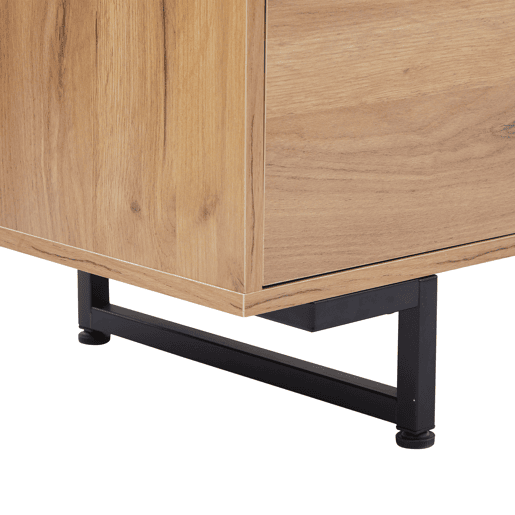Armário para TV - com 2 gavetas 2 portas 2 compartimentos abertos - Natural