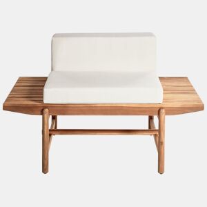 Bancos de jardim com almofadas GIAVENO 135 cm Madeira de acácia Branco creme
