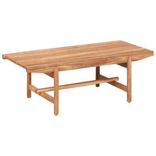 Bancos de jardim com almofadas GIAVENO 135 cm Madeira de acácia Branco creme