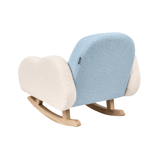 Cadeira de baloiço para crianças em tecido bouclé azul claro SKARE