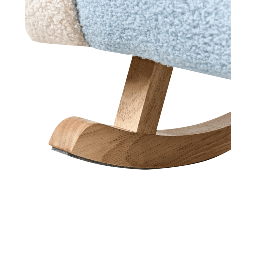 Cadeira de baloiço para crianças em tecido bouclé azul claro SKARE
