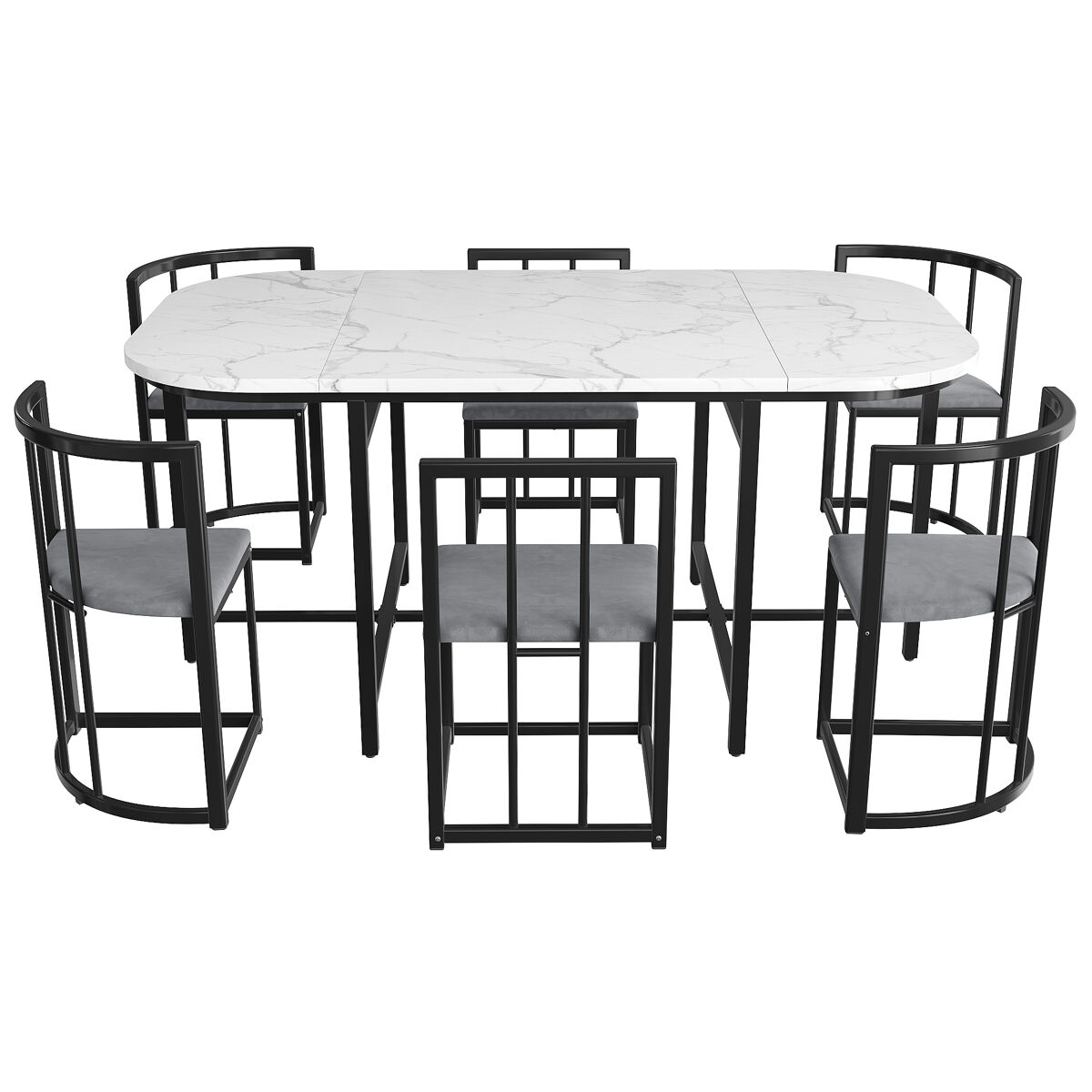 Conjunto de mesas y sillas de comedor 140x80 Negro