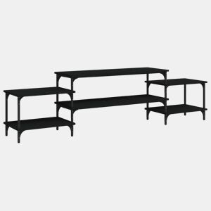 Móvel de TV - Modulo de TV - Armário de TV 197x35x52 cm derivados de madeira preto