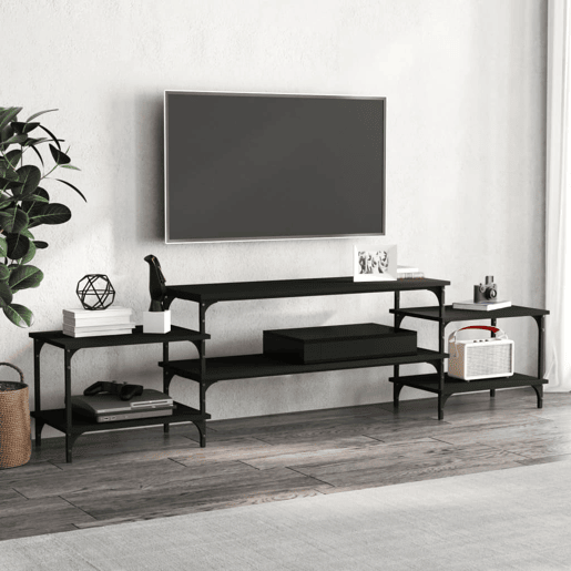 Móvel de TV - Modulo de TV - Armário de TV 197x35x52 cm derivados de madeira preto