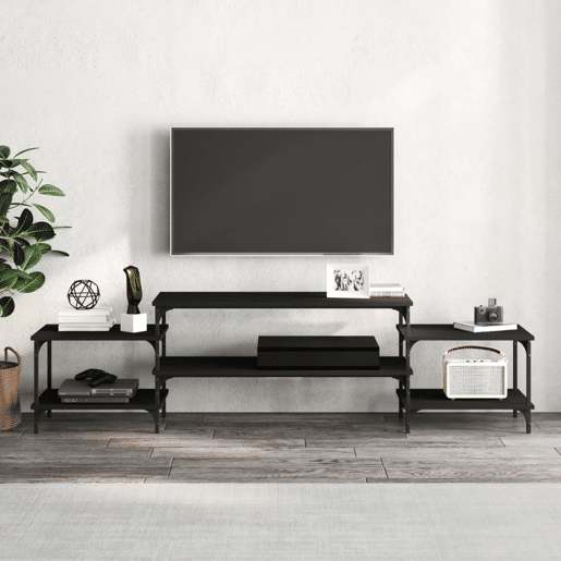 Móvel de TV - Modulo de TV - Armário de TV 197x35x52 cm derivados de madeira preto