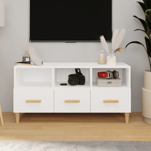 Móvel para TV - Móvel de TV - Armário de TV 102x36x50 cm madeira processada branco