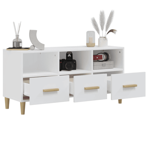 Móvel para TV - Móvel de TV - Armário de TV 102x36x50 cm madeira processada branco