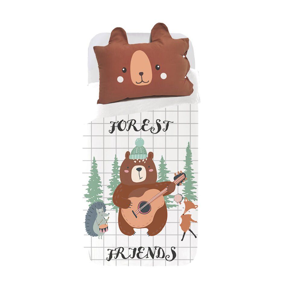 Juego de funda nórdica infantil oso bosque oso oso bosque - marrón - maxicuna (110x140)