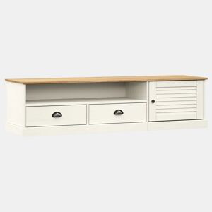 Móvel de TV - Modulo de TV - Armário de TV VIGO 156x40x40 cm madeira de pinho maciça branco