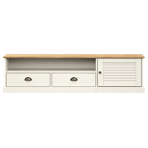 Móvel de TV - Modulo de TV - Armário de TV VIGO 156x40x40 cm madeira de pinho maciça branco