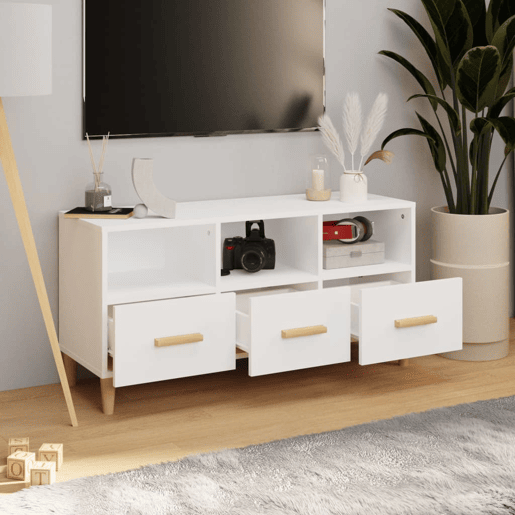 Móvel para TV - Móvel de TV - Armário de TV 102x36x50 cm derivados madeira branco brilhante