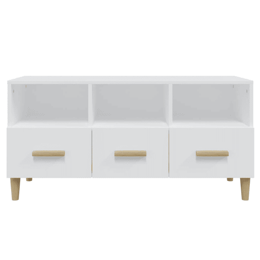 Móvel para TV - Móvel de TV - Armário de TV 102x36x50 cm derivados madeira branco brilhante