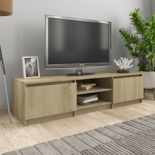 Móvel de TV - Modulo de TV - Armário de TV 140x40x35,5 cm derivados de madeira carvalho sonoma