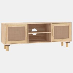 Móvel de TV - Modulo de TV - Armário de TV 105x30x40 cm pinho maciçovime natural castanho