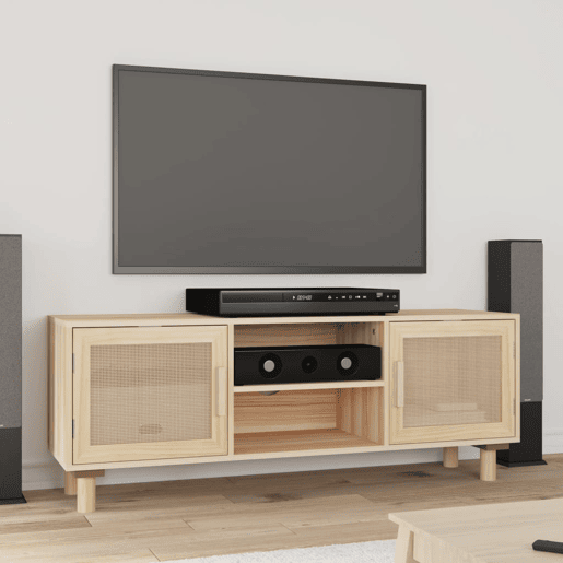 Móvel de TV - Modulo de TV - Armário de TV 105x30x40 cm pinho maciçovime natural castanho
